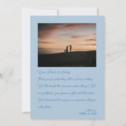 Witte Lotus bruiloft Bedankkaart (Achterkant)