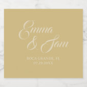 Witte Lotus bruiloft mousserende wijn Label Sparkling Wijnetiket (Enkel label)