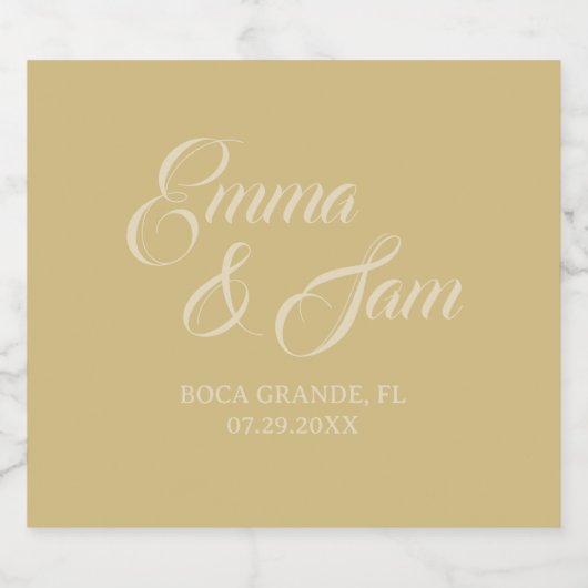 Witte Lotus bruiloft mousserende wijn Label Sparkling Wijnetiket (Enkel label)