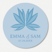 Witte Lotus bruiloft Ronde Sticker