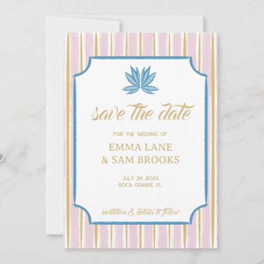 Witte Lotus Bruiloft Save The Date (Voorkant)