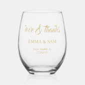 Witte Lotus bruiloft Wijnglas Zonder Voet (Voorkant)