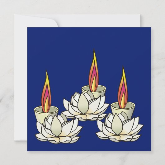 Witte Lotus & Deepas Diwali Uitnodiging (Achterkant)