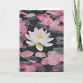 Witte Lotus en roze Cherry Blossom op papier Kaart (Voorkant)