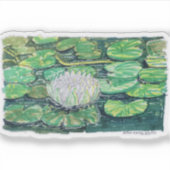 Witte Lotus en Waterlelies Sticker (Voorkant)