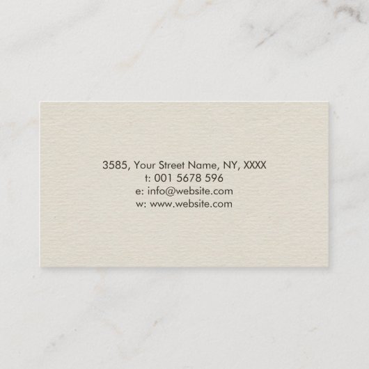 Witte Lotus Enso Zen Circle Visitekaartje (Achterkant)