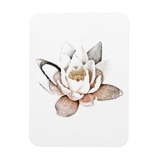 WITTE LOTUS FLEXIBEL FOTO MAGNET MAGNEET (Verticaal)