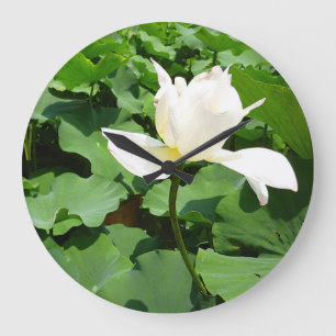 Witte Lotus Flower Grote Klok