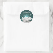Witte Lotus Flower & Hearts personaliseren Ronde Sticker (Tas)