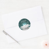 Witte Lotus Flower & Hearts personaliseren Ronde Sticker (Envelop)