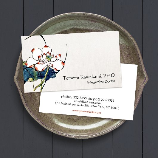 Witte Lotus Flower Holistic and Natural Medicine Visitekaartje