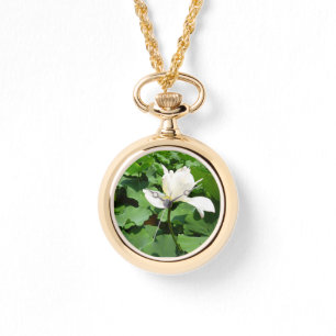 Witte Lotus Flower Horloge