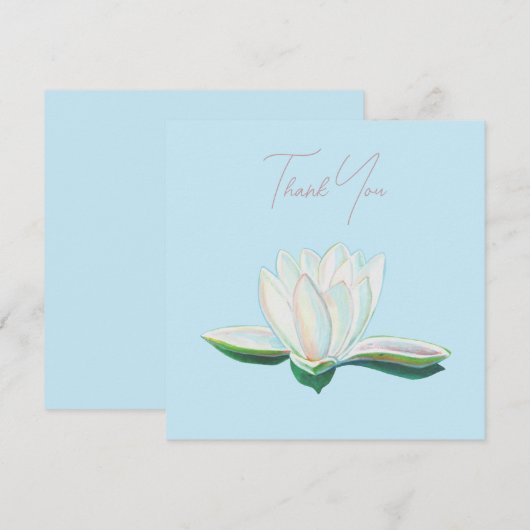 Witte Lotus Flower Luminous Bedankkaart (Voorkant / Achterkant)