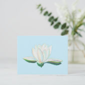 Witte Lotus Flower Luminous Briefkaart (Staand voorkant)