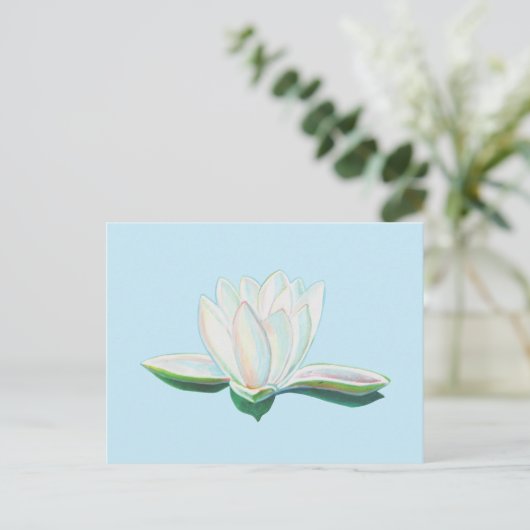 Witte Lotus Flower Luminous Briefkaart (Staand voorkant)