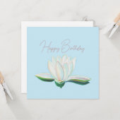 Witte Lotus Flower Luminous Kaart (Voorkant / Achterkant in situ)