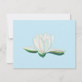 Witte Lotus Flower Luminous RSVP Kaartje