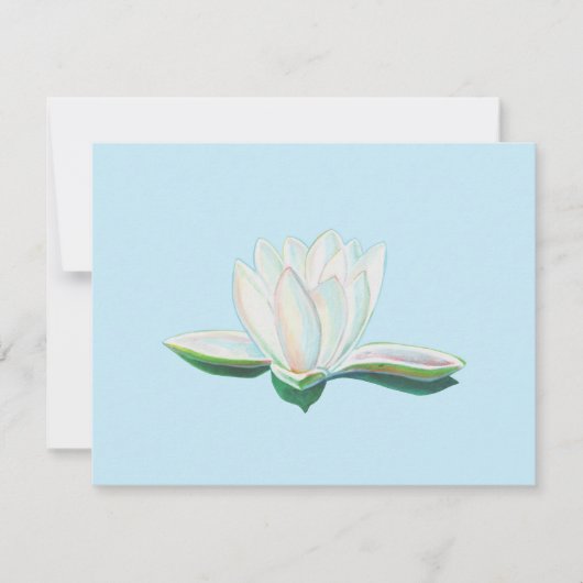 Witte Lotus Flower Luminous RSVP Kaartje (Voorkant)