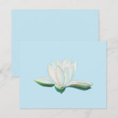 Witte Lotus Flower Luminous RSVP Kaartje (Voorkant / Achterkant)