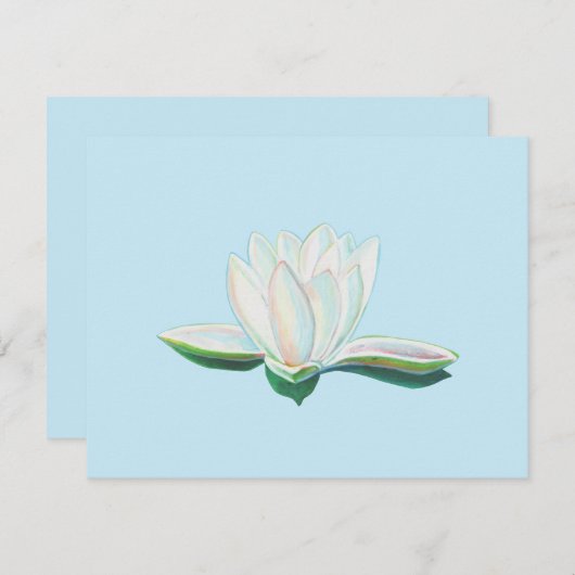 Witte Lotus Flower Luminous RSVP Kaartje (Voorkant / Achterkant)
