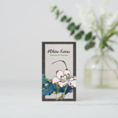 witte Lotus Flower Massage Therapist Visitekaartje (Staand voorkant)
