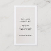 witte Lotus Flower Massage Therapist Visitekaartje (Achterkant)