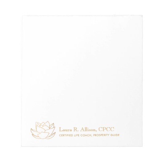 Witte Lotus Flower Notitieblok (Voorkant)