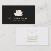 Witte Lotus Flower Visitekaartje (Voorkant / Achterkant)