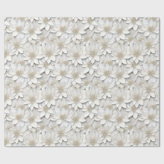 Witte Lotus Flowers Cadeaupapier (Vlak)