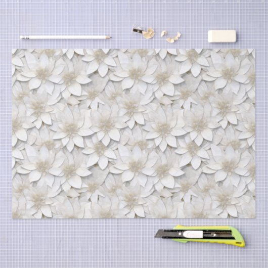 Witte Lotus Flowers Tissuepapier (Craft)