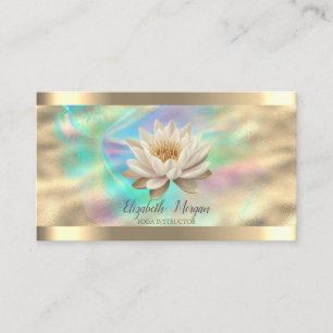 Witte Lotus Goud Streep Roze Goud Holografische In Visitekaartje