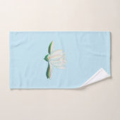 Witte Lotus Illustratie Hemelsblauw Handdoek (Handdoek)