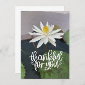 Witte lotus in de vijver bedankt je kaart (Voorkant / Achterkant)