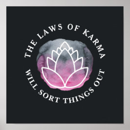 Witte Lotus Karma Motivatie Citaat Kool Poster