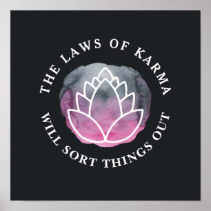 Witte Lotus Karma Motivatie Citaat Kool Poster