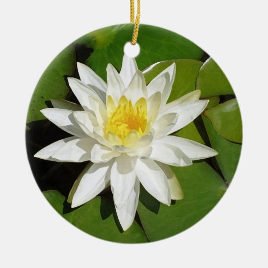 Witte Lotus Keramisch Ornament (Voorkant)