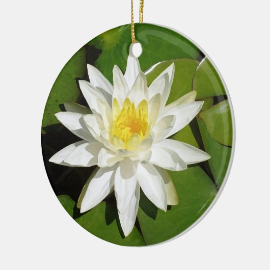 Witte Lotus Keramisch Ornament (Links)