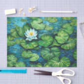 Witte Lotus Lelie Pads Bloemen Decoupage Tissuepapier (Craft)