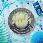 Witte Lotus Lily Bloem Gepersonaliseerde Partij Papieren Bordje (Feest)
