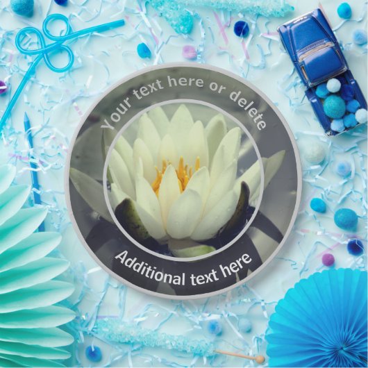 Witte Lotus Lily Bloem Gepersonaliseerde Partij Papieren Bordje (Feest)