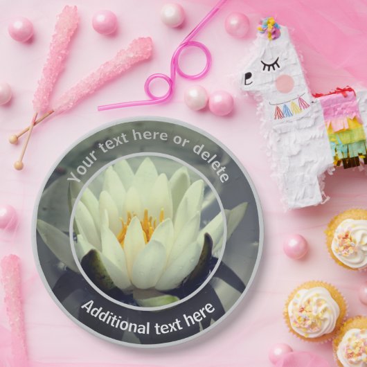 Witte Lotus Lily Bloem Gepersonaliseerde Partij Papieren Bordje (Feest)