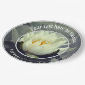 Witte Lotus Lily Bloem Gepersonaliseerde Partij Papieren Bordje (Gekanteld)