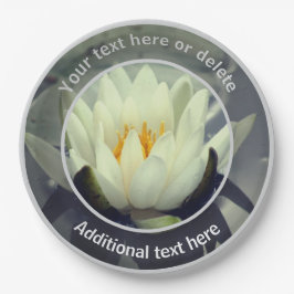 Witte Lotus Lily Bloem Gepersonaliseerde Partij Papieren Bordje