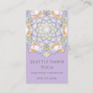 Witte Lotus Mandala Moderne Yoga-instructeur Visitekaartje