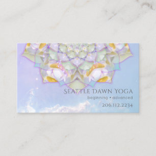 Witte Lotus Mandala Moderne Yoga-instructeur Visitekaartje