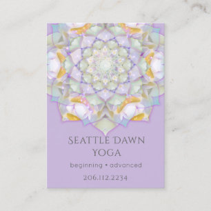 Witte Lotus Mandala Moderne Yoga-instructeur Visitekaartje