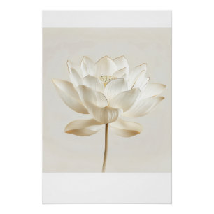 Witte Lotus Muurkunst – Serenity & Pure Mind Editi Perfect Poster