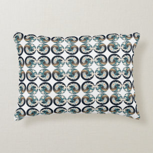 Witte Lotus & Ocean Wave - Elegantie in beweging Accent Kussen
