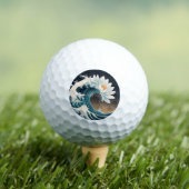 Witte Lotus & Ocean Wave - Elegantie in beweging Golfballen (Insitu Shirt)