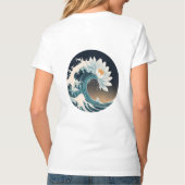 Witte Lotus & Ocean Wave - Elegantie in beweging T-shirt (Achterkant)